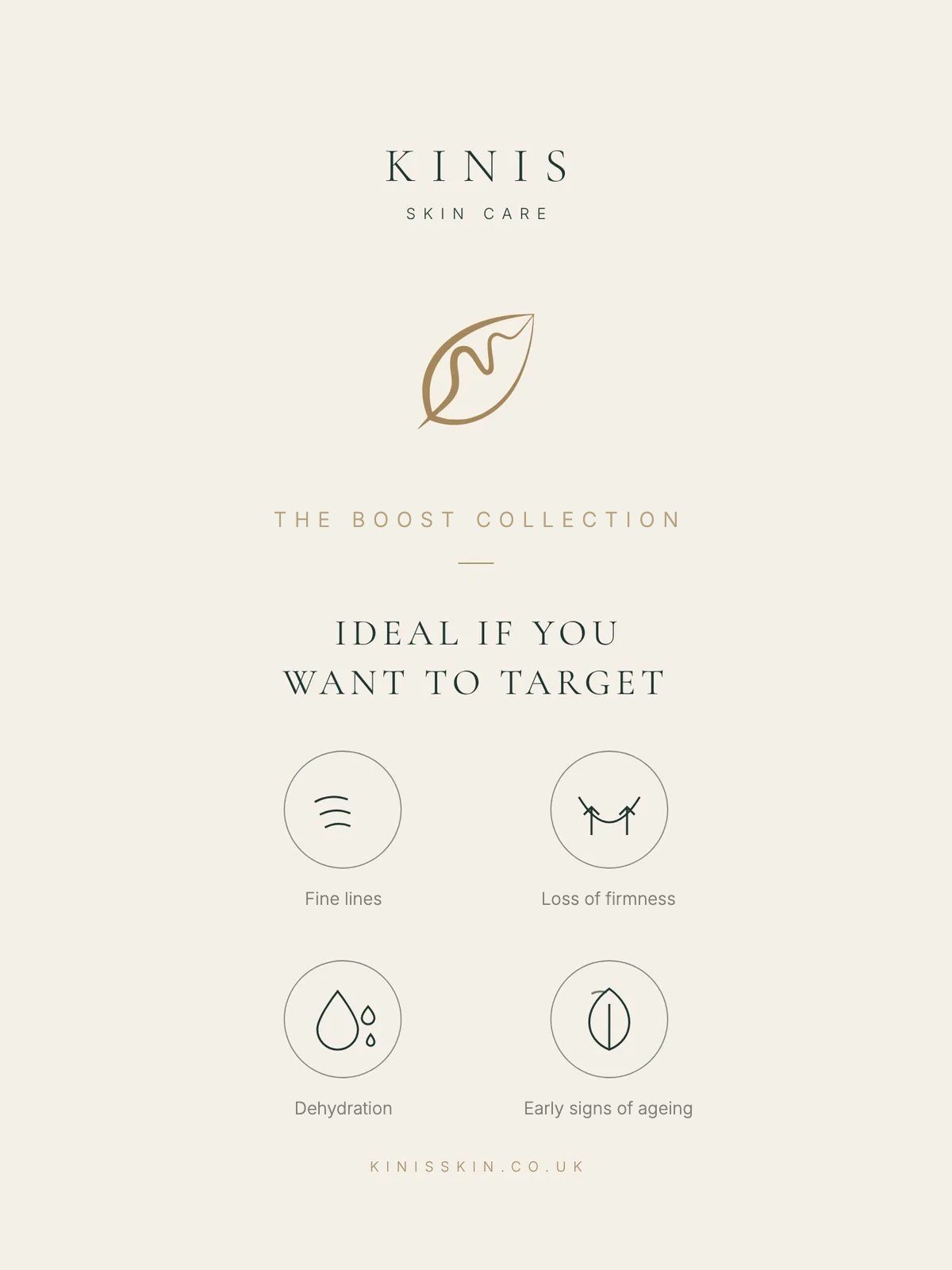 The Boost Collection is ideal if you want to target: Fine lines · Loss of firmness · Dehydration · Early signs of ageing